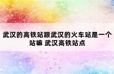 武汉的高铁站跟武汉的火车站是一个站嘛 武汉高铁站点